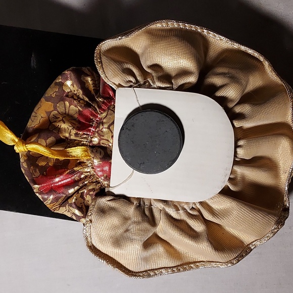 Vintage Hand Painted Carnival Face Mask With Fabric & Sequin Design - Picture 5 of 7